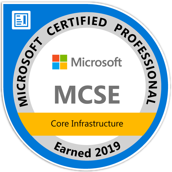 Microsoft Certified Professional MCSE Core Infrastructure badge