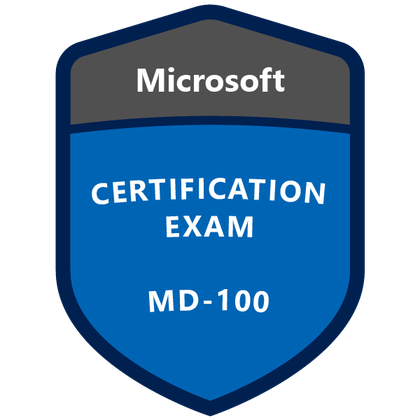 Microsoft MD-100 Windows client certification exam badge